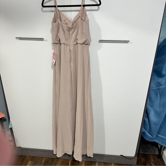 Birdy Grey Size S NWT Taupe Gwennie Dress Wedding Bridesmaid Chiffon Ruffle - Picture 8 of 8